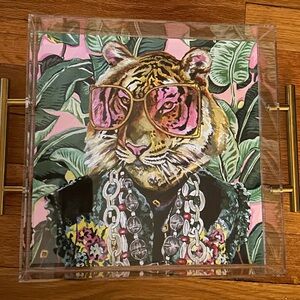Stylish Toby the Tiger with Pink and Green Design